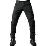 Schwarze Atmungsaktive Slim Fit Jeans aus Denim für Herren Größe L für den für den Sommer 