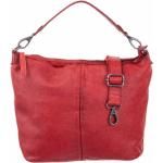Rote Bagsac Lederhandtaschen mit Reißverschluss aus Glattleder für Damen 