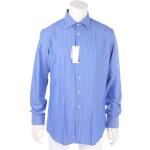 Bagutta 1975 striped shortsleeve shirt Stripes 41 denim blue white NEW