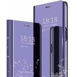 Lila Samsung Galaxy A05s Hüllen Art: Flip Cases mit Bildern aus Leder mit Spiegel 