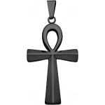 Schwarze Kreuzanhänger aus Stahl für Damen 