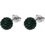Shamballa Ohrringe aus Stahl mit Smaragd für Damen 