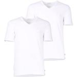 Weiße Unifarbene Baldessarini V-Ausschnitt T-Shirts aus Baumwolle maschinenwaschbar für Herren Größe M 2-teilig 