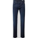 Dunkelblaue Unifarbene Baldessarini Slim Fit Jeans mit Reißverschluss aus Baumwollmischung für Herren Weite 36, Länge 32 