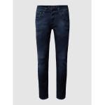 Dunkelblaue Baldessarini Slim Fit Jeans mit Reißverschluss aus Baumwollmischung für Herren Weite 33, Länge 30 
