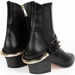 Reduzierte Schwarze Baldinini Ankle Boots & Klassische Stiefeletten mit Reißverschluss aus Leder für Damen Größe 37 