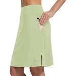 BALEAF Damen 20" Knielang Skorts Röcke Athletisch Bescheiden Lange Golf Casual Rock Reißverschluss Tasche UV-Schutz Mint Creme XS
