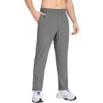 BALEAF Herren Training Athletische Hose Elastische Taille Leichte Lauf Golf Hose mit Reißverschluss Taschen Grau XL