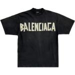 Schwarze Kurzärmelige Balenciaga T-Shirts für Herren Größe M 