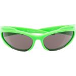 Neongrüne Balenciaga Ovale Herrensonnenbrillen aus Acetat 