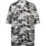 Reduzierte Graue Camouflage Kurzärmelige Balenciaga Businesskleidung aus Polyester für Herren Größe L 