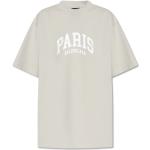 Graue Oversize Kurzärmelige Balenciaga T-Shirts für Damen Größe XS 