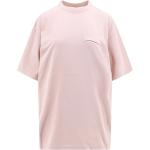 Reduzierte Pinke Bestickte Kurzärmelige Balenciaga T-Shirts aus Baumwolle für Damen Größe S 
