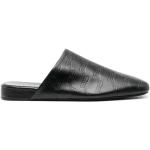 Schwarze Balenciaga Runde Slipper aus Kalbsleder für Herren Größe 41 mit Absatzhöhe bis 3cm 