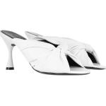 Weiße Balenciaga Pfennigabsatz Mules ohne Verschluss aus Leder für Damen Größe 36 