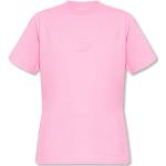 Pinke Bestickte Kurzärmelige Balenciaga T-Shirts für Damen Größe M 