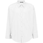Reduzierte Weiße Bestickte Oversize Langärmelige Balenciaga Herrenlangarmhemden aus Baumwolle Größe M 