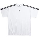 Weiße Gestreifte Kurzärmelige Balenciaga T-Shirts für Herren 