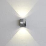 Silberne Moderne LICHT-TREND Quadratische Außenwandleuchten & Außenwandlampen aus Edelstahl 
