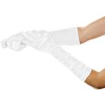 Weiße Faschingshandschuhe aus Satin für Damen Einheitsgröße 
