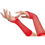 Rote Faschingshandschuhe aus Polyester für Damen Einheitsgröße 