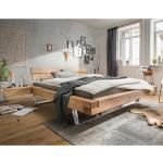 Braune Moderne Rechteckige Balkenbetten geölt aus Massivholz 200x200 