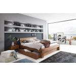 Beige SAM Nachhaltige Betten mit Bettkasten aus Massivholz 200x200 