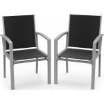Reduzierte Hellgraue Gartenstühle Metall aus Polyrattan stapelbar Breite 50-100cm, Höhe 0-50cm, Tiefe 50-100cm 2-teilig 