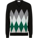Schwarze BALLANTYNE V-Ausschnitt Kaschmir-Pullover aus Wolle für Herren Größe 3 XL 