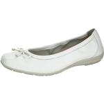 Weiße Unifarbene Caprice Damenballerinas aus Leder mit herausnehmbarem Fußbett Größe 42 mit Absatzhöhe bis 3cm 