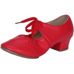 Rote Leo-Look Business Slingback Ballerinas in Spezialweite aus Stoff für Damen Größe 39 für den für den Sommer 
