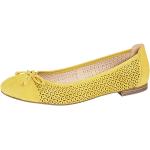 Gelbe Mona Damenballerinas aus Leder mit herausnehmbarem Fußbett Größe 42 mit Absatzhöhe bis 3cm für den für den Sommer 