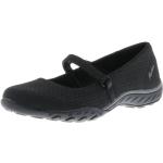 Schwarze Skechers Low Sneaker mit Riemchen aus Textil Atmungsaktiv für Damen Größe 38 