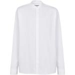 Reduzierte Weiße Langärmelige BALMAIN Stehkragen Stehkragenhemden mit Knopf aus Baumwolle für Herren Größe M 