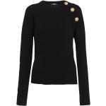 Reduzierte Schwarze BALMAIN Kaschmir-Pullover mit Knopf aus Wolle für Damen Größe XS 
