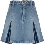 Reduzierte Blaue BALMAIN Mini Jeans-Miniröcke mit Reißverschluss aus Baumwolle für Damen Größe S 