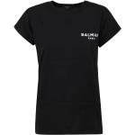 Reduzierte Schwarze Elegante Halblangärmelige BALMAIN T-Shirts aus Baumwolle für Damen Größe XS 