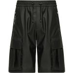 Reduzierte Schwarze BALMAIN Vegane Chino-Shorts mit Reißverschluss aus Leder für Herren Größe XS 