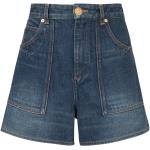 Reduzierte Blaue Bestickte Vintage BALMAIN Jeans-Shorts aus Denim für Damen Größe L für den für den Sommer 