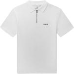 Weiße Unifarbene BALR. Rundhals-Ausschnitt Herrenpoloshirts & Herrenpolohemden mit Reißverschluss aus Baumwollmischung Übergrößen 