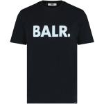 Schwarze Unifarbene Kurzärmelige BALR. Rundhals-Ausschnitt T-Shirts aus Baumwolle für Herren Größe XL 