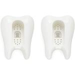 balvi Zahnbürstenhalter Toothy Weiß Farbe Set von 2 Stück Saugnapf ABS Plastik