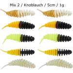 Balzer Trout Collector Forellenwürmer - 10 Forellenköder Mix 2/ Knoblauch/ 5cm/ 1g