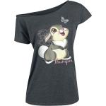 Graue Melierte Bambi Rundhals-Ausschnitt T-Shirts für Damen Größe 5 XL 