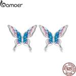 Silberne Schmetterling Ohrringe mit Insekten-Motiv für Damen für Partys 