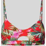 Rote Blumenmuster BANANA MOON Bikini-Tops mit Cutwork aus Polyamid für Damen Größe S 