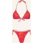 Pinke Blumenmuster BANANA MOON Triangel-Bikinis aus Polyamid gepolstert für Damen Größe S 