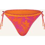 Fuchsiafarbene Blumenmuster BANANA MOON Bikinihosen & Bikinislips durchsichtig aus Polyamid für Damen Größe S 