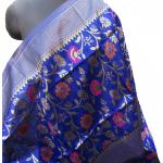 Blaue Blumenmuster Elegante Seidentücher mit Quasten aus Seide Handwäsche für Herren 