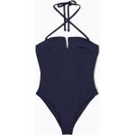 Marineblaue COS Bandeau Badeanzüge mit Cutwork mit Bügel für Damen Größe XS für den für den Sommer 
